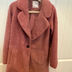 Pink teddy coat